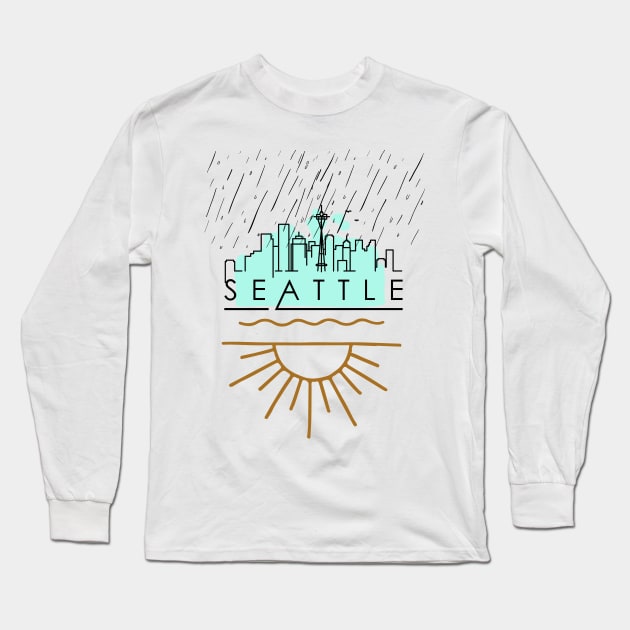 Seattle Sunshine Long Sleeve T-Shirt by Life Happens Tee Shop